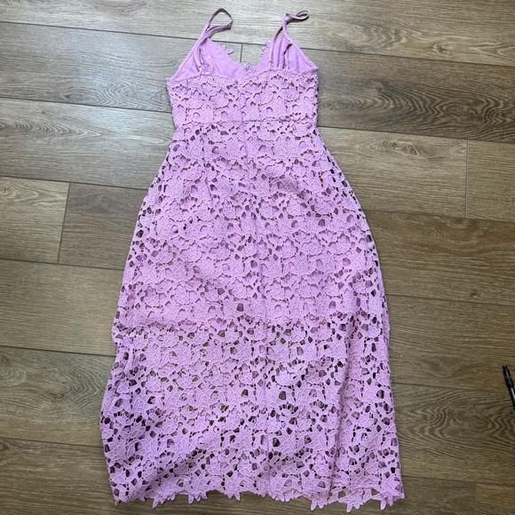 ASTR The Label Lace Overlay Midi A-Line Dress, Light Orchard, Size S, Dressy - Picture 13 of 15